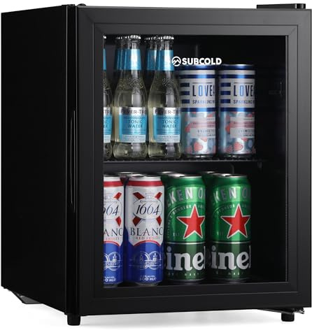 Subcold Cave35 Mini Refrigerator 35L with Glass Door and LED Light | Compact Refrigerator for Bedrooms, Gaming Rooms, Man Caves, Offices & Home Bars – Energy Efficient