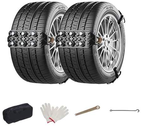TgGreat Schneeketten FüR Mercedes Ben z ML 2006-2023, Schneekette, Reifenketten, Anti-Rutsch Wiederverwendbare FüR Reifenbreiten 165-265mm FüR Matsch Sand Schnee EIS GeläNdefahrten,Black-6pcs