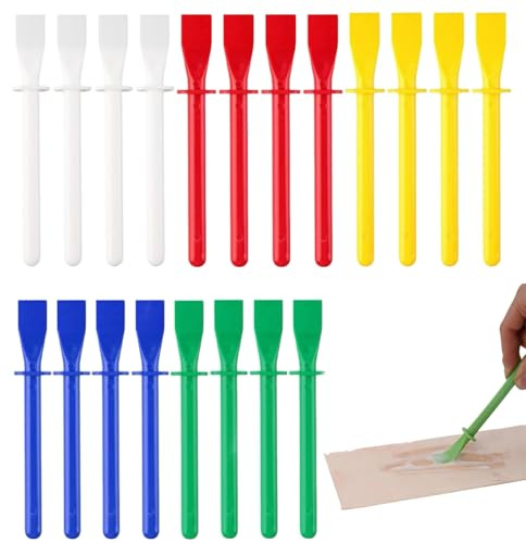 20 Pcs Glue Spreaders, Reusable Applicators for Kids' Crafts & DIY | Plastic spatula tools, 5 colours, 11 cm straight edge, ideal for classrooms and models, smooth PVA coverage, easy-clean PP