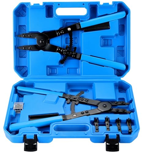 weyleity 16 Snap Ring Pliers Set | 2PCS Heavy Duty Large Snap Ring Pliers | Internal & External Circlip Pliers | Interchangeable Straight, 45° & 90° Tips