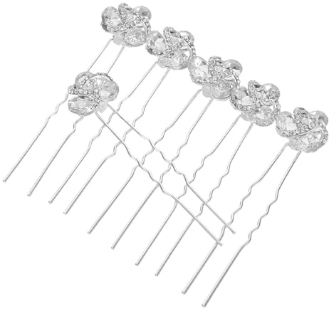 Horquilla de 6 de Imitación Plata Piezas Gemas Novia