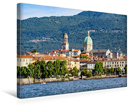 Premium Textil-Leinwand 45 x 30 cm Quer-Format Laveno-Mombello - Lago Maggiore | Wandbild, HD-Bild auf Keilrahmen, Fertigbild auf hochwertigem Vlies, Leinwanddruck von Ursula Di Chito