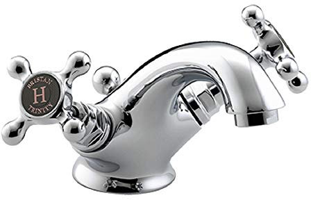 Bristan Trinity Basin Mixer with Pop-up Waste Bathroom Taps, Chrome Plated (TY2 BAS C)