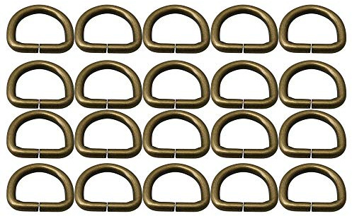 RDEXP 20PCS Rucksack Handtasche Leder Schlaufe Gurt D Ring Schnalle Gürtel Antik Messing 2cm