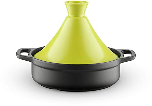XCXDX Tagine Marroquí De Cerámica, Cazuela con Asa, Olla De Vapor De Color Brillante, Cocina De Micro Presión Saludable Green S