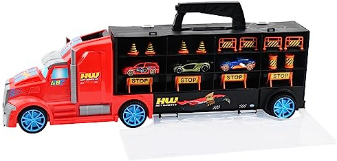 ODS 42034 Hot Wheels Transporter 50, Autotransporterkoffer mit 4 Originalautos