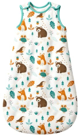 Mosebears Baby Winter Schlafsack 2.5 Tog Schlafsack aus Baumwolle Verschiedene Größen von der Geburt bis zum Alter von 24 Monaten Ganzjährig (Tierwelt, (6-12 Monate)).