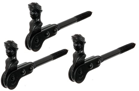 Alberts 307486 Fensterladen-Feststeller Schäferkopf | zum Einschrauben oder zum Einmauern | schwarzer Tauchlack | 126,5 mm | 3er Set