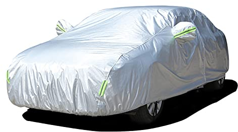 Autoabdeckung Wasserdichte Sonnenfeste Volle Auto Abdeckplane mit TüRreißVerschluss, Reflexstreifen, Schneedicht Staubdicht Winddicht Allwetterschutz Autogarage Autoplane für Limousine SUV (Sedan XXL)
