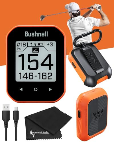 Bushnell Phantom 2 GPS Rangefinder Orange with BITE Magnetic Mount and GreenView with Wearable4U Lens Cleaning Cloth Bundle