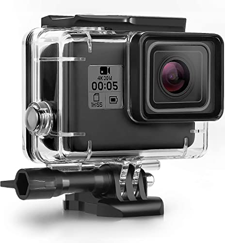 Kuptone Custodia impermeabile compatibile con GoPro Hero7Black/(2018) 6/5 Custodia impermeabile per immersioni subacquee, 45 m, con staffa compatibile con GoPro Hero7Black/(2018) 6/5 Action Camera