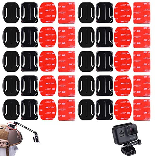 40 Stück Klebehalterung Flache Gebogene,Klebepads 3M,Flache Gebogene Halterung Halterungen Zubehör,für Action Camera 4/3/3 + / 2 Action Camera DV