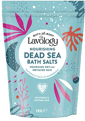 Sali da Bagno del Mar Morto di Lavology - 1kg - Tutti Ingredienti Naturali - Nutre la Pelle Secca e Irritata