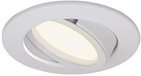 HCFEI 1x Faretti LED da Incasso Bianco per cartongesso, Orientabile con Porti Luce Bianco Caldo 5W Pari a 50W Dimmerabile Angolo a Fascio 120 Gradi AC 230V