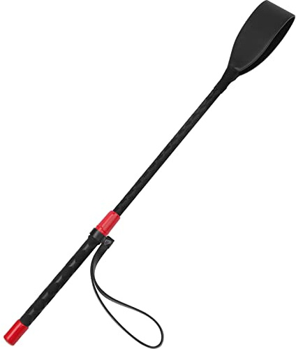 Coolrunner Riding Crop for Horse, 18 Inch Horse Whip with PU Leather Equestrianism Horse Crop Double Slapper Horse Whip Black Crops for Horses (Red)