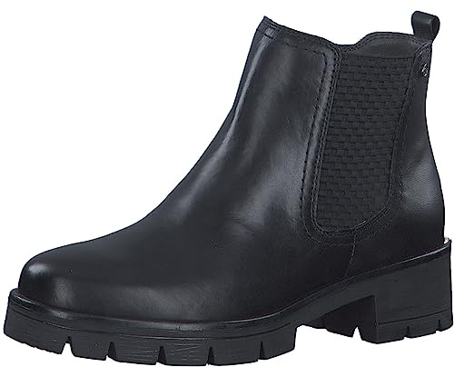 Tamaris COMFORT Damen Chelsea Boots aus Leder Ungefüttert, Schwarz (Black), 40 EU