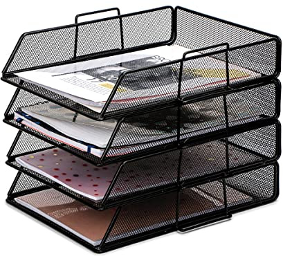 EXERZ Briefablagen 2tlg/ Papiersortierer/Schreibtisch multifunktionaler Organiser/Dateihalter für Büro, Schule, Studie, 2-In-1-Schublade