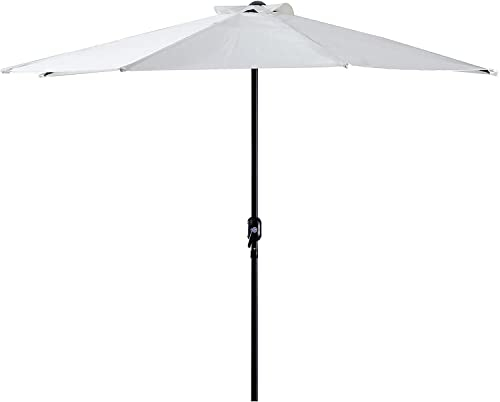 ATAAY Rechteckiger Sonnenschirm, Halber Sonnenschirm für die Außenterrasse, 250 x 130 cm, 200 g/㎡Wasserdichtes Polyester, 5 Rippen (Creme) (Weiß)