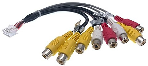 Toiumops Cable Adaptateur pour Android, 12 Broches CD Radio Voiture Universel 8 RCA Sortie Faisceau de câbles CCD AUX AV in Out câble Adaptateur
