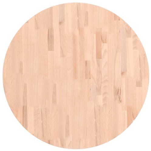 vidaXL Tischplatte Ø80x2,5 cm Rund Massivholz Buche