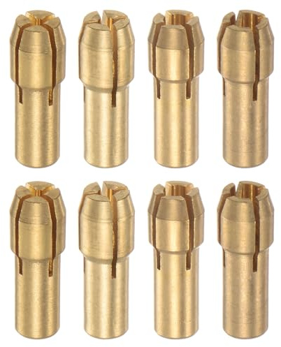 sourcing map 8tlgs Bohrfutter Spannzangensatz 0,8-3,2mm, Messing Bohrer Spannfutter, Heckdurchmesser 4,8mm für Leichtes Zubehör, Hochgeschwindigkeitsbohrer