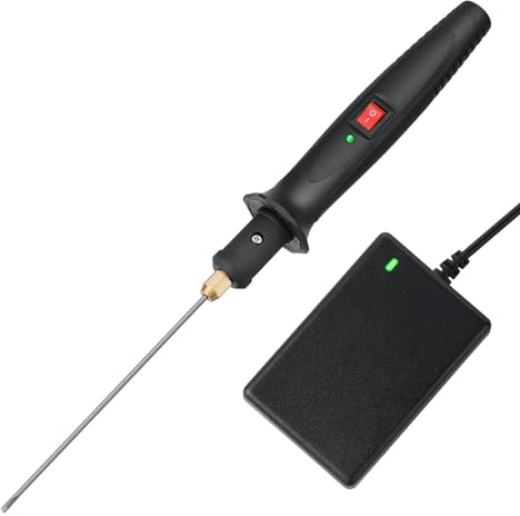 GOCHANGE Taglierina per schiuma da 18 W, coltello elettrico caldo da 10 cm, strumento da taglio per polistirolo aggiornato con adattatore trasformatore 100-240 V, taglierina per cavi con pulsante e