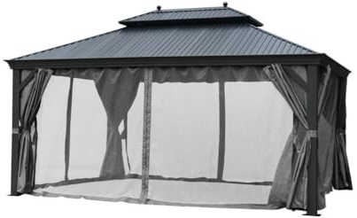 XXL Premium Alu Garten Pavillon 3x3,65 m mit Aludach Pergola Sonnendach 2024 inkl. Spedition