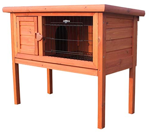WYRMB Hühnerstall, einlagig, wasserdicht, Holz, Kaninchenkäfig, Meerschweinchenkäfig, mit ausziehbarem Tablett, Heimtierbedarf, Geflügelpflege (braun, 86 x 45 x 71 cm)