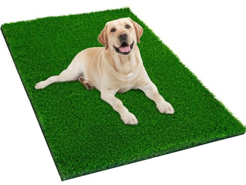 JUSTYEZI 51 x 31.5 Dog Grass Pee Pad, Thickened & Encrypted Artificial Turf Pet Grass Mat for Dog Potty - Ideal for Puppy Potty Training, Washable Grass Pads for Dogs