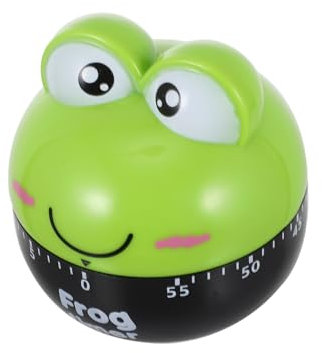 Amosfun Green Frog with Loud Alarm Mechanical Kitchen Timer, 60 Minute Manual Timing Printed Numbers, Plastic, for Home and Classroom Activities