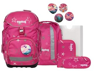 ergobag Schulranzen-Set Pack Set | Ergonomischer Schulrucksack, flexibles 6-teiliges Set für die 1. Klasse Grundschule, geeignet für Mädchen und Jungen