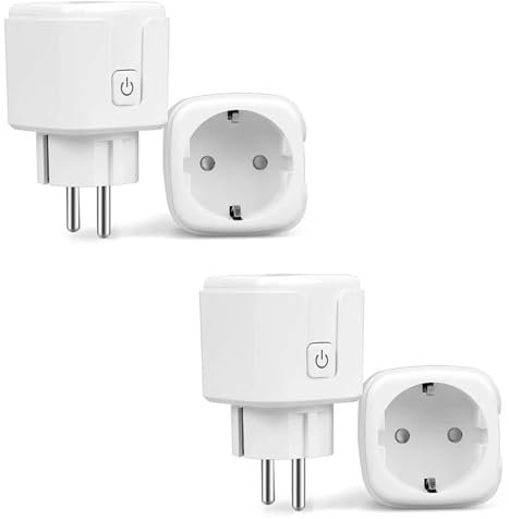 GERUI Presa intelligente WLAN, 2.4 GHz, 16 ASmart, presa Wi-Fi ASmart, misurazione del consumo energetico, timer, controllo vocale, calendario, accesso remoto, funziona con Alexa, Google Home, per