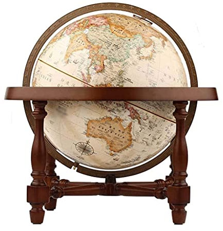 LXWKAI Globus der Welt, 30 cm großer Weltglobus, Globus mit antiker Schattierung und Holzsockeldurchmesser, Retro-Kunst, topografischer politischer Globus, pädagogischer Weltglobus