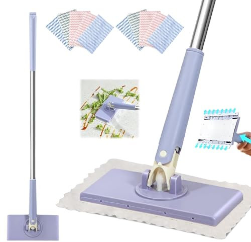 Mopa Microfibra,Hogar Mop,Mopa Fregona,Mopa Fregona Plana con Manos Libres,Trapeador Giratorio 360°,Mopa Plana,Escurridor Mopas de Limpieza Suelos Mopa,para Limpiar Madera Dura
