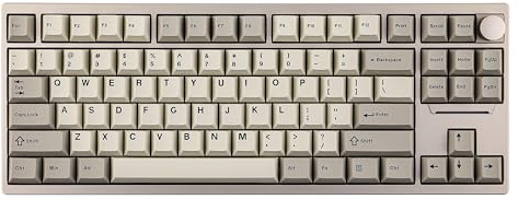 EPOMAKER P87 Clavier Mécanique en Aluminium, Sans Fil 2.4/Bluetooth avec 87 Touches Programmable QMK/Via et Rétroéclairage RVB (Rétro Blanc, Zebra Linear)