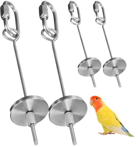 CVDYWDJIE 4 Stück Papageien-Fruchtgabel, Edelstahl-Obstgabel, Papageien-Futterspender, Vogelspieß-Obsthalter, Vogelfütterungszubehör