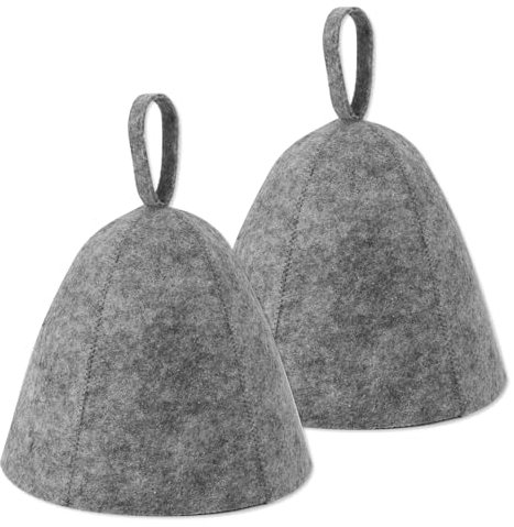 BOXOB 2pcs Sauna Hats for Men Women, Felt Russian Banya Sauna Cap High Absorbent Unisex Sauna Accessories Gift for Steam Shower Bath (Gray)