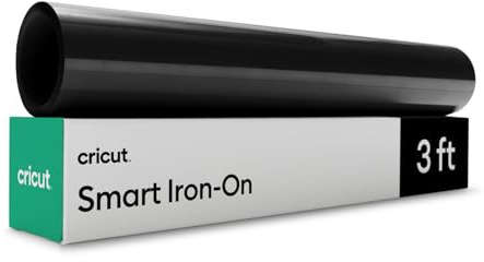 Cricut Smart HTV Heat Transfer Vinyl | 0.9 m | Black | Iron-On HTV Vinyl for Fabric, Ideal for Custom T-Shirts & DIY Projects