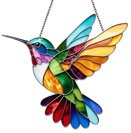 Hshenjhu Acchiappasole, Acchiappasole a Forma di Colibrì, Pendente Colorato Acrilico, Decorazione Della Finestra Sospensione, per Interni Esterni, Salotti, Finestre, Balconi, Giardino