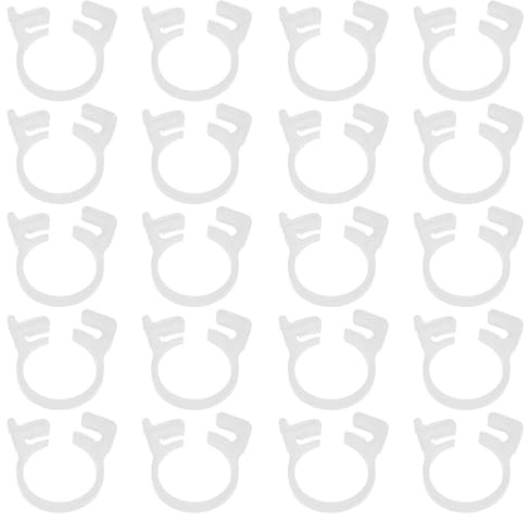 M METERXITY 20-Pack Double Gripping Nylon Hose Clamps, 5/8 15.2-16.2mm Double Snap Grip Adjustable Ratcheting Clamps for Connecting/Fastening/Sealing Hose/Pipes/Tubing Clamp [White]