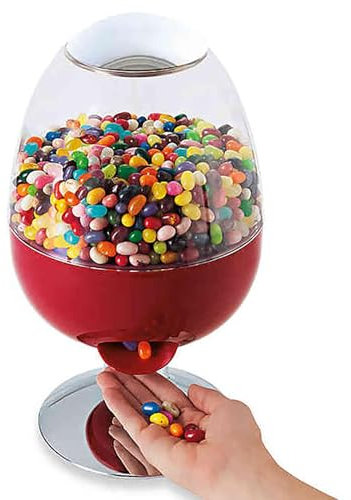 Distributore automatico di caramelle da banco, distributore di caramelle attivato dal movimento, senza contatto, 3 opzioni di distribuzione Distributore automatico di caramelle da tavolo(Red)