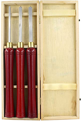 Mxxephemer Drehmeißel-Set für die Holzbearbeitung, 3-teiliges Set, Holzdrehwerkzeuge, Holzmeißel, Drehwerkzeuge, Holzwerkzeugkasten für Tischler, Drechsler, Heimwerker, Holzbearbeitung, Schnitzen