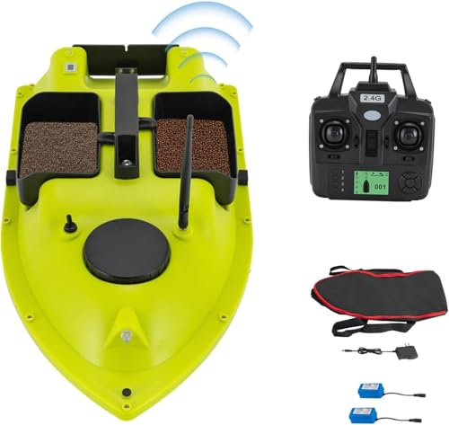 Milzeone RC Fishing Bait Boat with GPS, Dual Motors, Automatic Return, LCD Screen & Light, Remote Control Fish Bait Boats for Fishing with 3lbs Load Capacity, 2 x 5200mAh Batteries, 1968ft Range