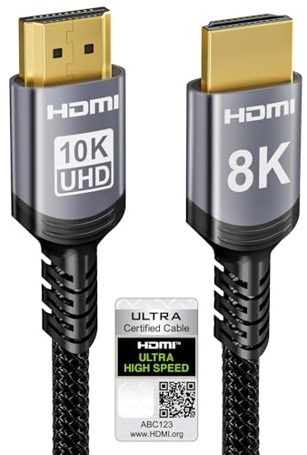 Sniokco 10K 8K 4K HDMI 2.1 Kabel 2.5Meter Zertifiziert 48Gbps High Speed