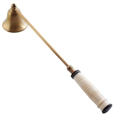 BJOHVPPS Long Handle Candle Snuffer, Decorative Rustic Brass Candle Extinguisher Candlesnuffer, Unique Farmhouse Decor Candle Accessories