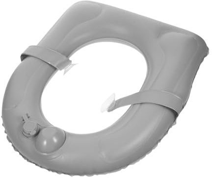 SAFIGLE Aufblasbares Pvc Toilettensitzkissen mit Saugnapf Universelle Wc Sitzerhöhung Rutschfestes Reisefreundliches Toilettenstützkissen für Senioren und Erwachsene