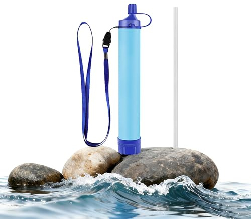 Personal Water Filter Straw S2, Equipped with 1 Life Straw, Lightweight Outdoor Camping Team Family Travel Essentials, Tactical Gear, Survival Filtration Portable Gear, Emergency Preparedness