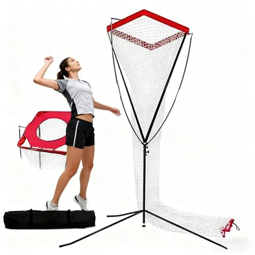 Volleyballnetz, Höhenverstellbares Sportnetz for Drinnen Und Draußen Mit Stangen, Perfekt for Aufschlagen, Schmettern Und Aufstellen Von Trainingsgeräten