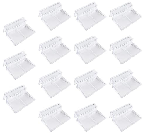 HANABASS 15 Stück Acryl Aquarium Abdeckungshalterungen 6mm Glas Clips für Offene Aquarien Haustierbecken Zubehör