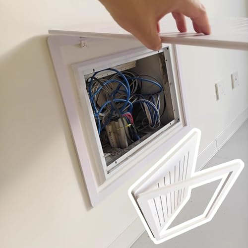 Vibeo Cache Compteur Electrique Cache-boîtier de Fusibles avec Trous D'aération, Cache-Panneau de Disjoncteurs Mural Décoratif, Plaque de Boîtier de Distribution Rabattable(12x10in/30x25cm)